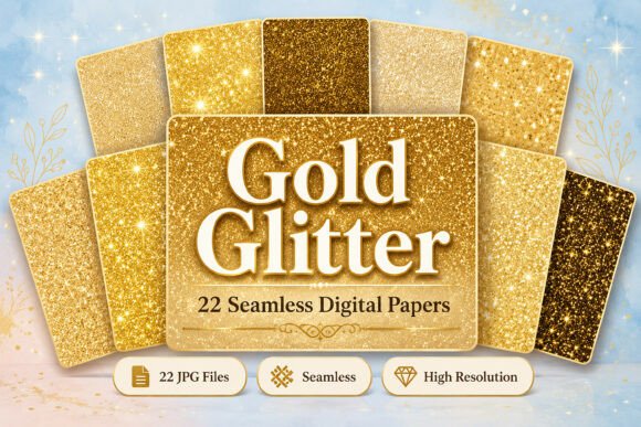 Download Gold Glitter Digital Paper - Glitter digital paper Collection