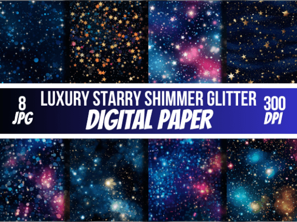Download Starry Shimmer Glitter Digital Paper JPG - Glitter digital paper Collection