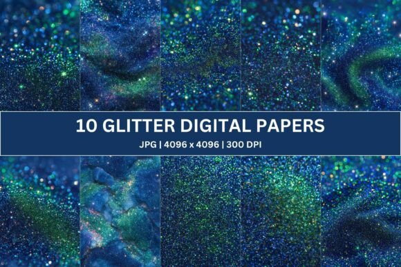Download Blue Galaxy Glitter Digital Paper - Glitter digital paper Collection